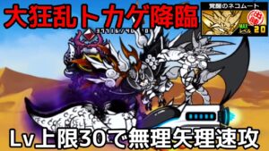 にゃんこ大戦争 大狂乱トカゲ降臨 Lv20ムート使用 無理矢理速攻！