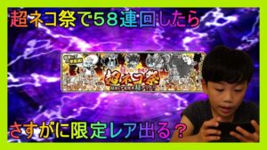 にゃんこ大戦争の超ネコ祭で 58連回したらさすがに限定レアキャラ出る？