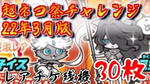 【にゃんこ大戦争】運の流れは我にあり！？ネコでも神引きを目指す　残機30で挑む超ネコ祭チャレンジ　22年3月