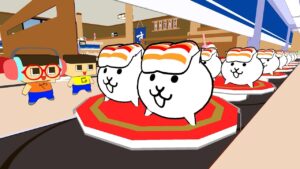 【アニメ】回転寿司でにゃんこ大戦争のネコ寿司おった。【3年G組ぐち男くん】