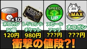あのアイテムは現金だといくら？値段まとめ！！【にゃんこ大戦争】