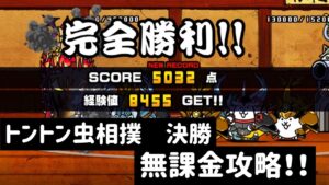 「トントン虫相撲　決勝」スコア5063無課金攻略！！#にゃんこ大戦争 #トントン虫相撲