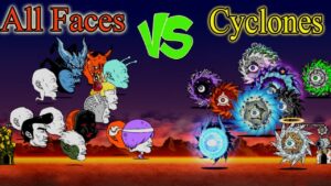 The Battle Cats - All Faces VS Cyclones