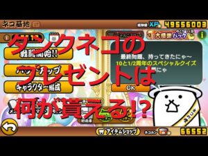 にゃんこ大戦争 10と1/2周年タンクネコから全問正解で何が貰えるのか・・・？おまけにネコカンゲット！