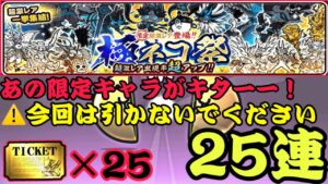 極ネコ祭25連であの限定キャラが…初心者は引かないでください！【にゃんこ大戦争】